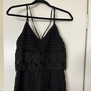 SAYLOR XS Black Embroidered Romper